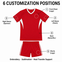 Uniforme de Fútbol Personalizado al por Mayor, 100% Poliéster, Transpirable, de Secado Rápido, Elástico y Ligero, Conjunto de Ropa Deportiva para Entrenamiento