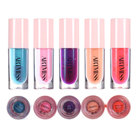 Eigen Merk Roze Verpakte Lip Plumper Gloss 5 Geurende Fruitoliën Langdurige Hydraterende Lipverzorging Tint Voedend