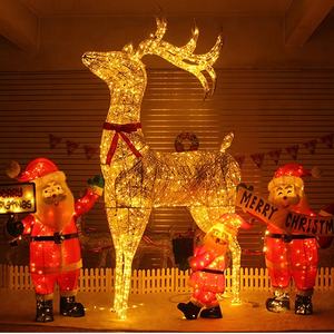 Led <span class=keywords><strong>animatrónico</strong></span> <span class=keywords><strong>de</strong></span> alta calidad para Navidad, Reno decorativo para exteriores con trineo y santa claus, en venta - Product Image 1