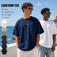 Camisetas de Hombre al por Mayor de Alta Calidad, 275GSM, 100% Algodón, Lisas, para Impresión DTG, Corte Cuadrado, Estilo Urbano, Manga Corta