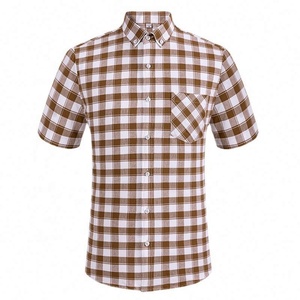 <span class=keywords><strong>Chemise</strong></span> à manches courtes à <span class=keywords><strong>carreaux</strong></span> pour <span class=keywords><strong>homme</strong></span>, en tissu Oxford délavé, décontractée, cardigan, col boutonné, pour papa, <span class=keywords><strong>chemise</strong></span> à demi-manches - Product Image 5