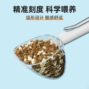 Cuillère transparente pour aliments pour animaux de compagnie, avec graduations, tasse à mesurer à long manche pour l'alimentation et le stockage des chiens et des chats, matériau ABS - Product Image 3