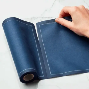 Servilleta de rollo a granel ecológica tamaño personalizado 10,7*10,7 cm servilletas de gasa de algodón de lino hechas a mano para bodas - Product Image 2