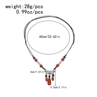 Long collier en céramique Vintage style ethnique minimaliste pendentif vêtements polyvalent décoratif chaîne de saut pour femmes