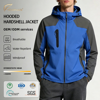 Veste softshell à capuche pour homme, coupe-vent, hydrofuge, respirante, pour activités de plein air, logo personnalisé OEM ODM pour la randonnée et le camping