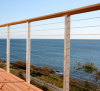 ST Outdoor Cable Railing System | Cadre en aluminium/acier avec main courante en bois pour terrasses de terrasse et de jardin
