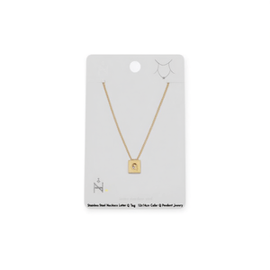 Collar Angelina de Acero Inoxidable con Colgante de Letra Q de 12x14cm, Chapado en Oro, Clásico, Unisex, para Uso Diario, Regalo - Product Image 1