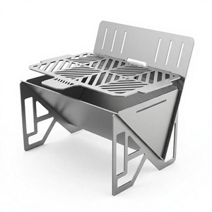 <span class=keywords><strong>Barbecue</strong></span> pliant en acier inoxydable, portable <span class=keywords><strong>pour</strong></span> le camping, grille réglable en hauteur, style origami, four à charbon plat - Product Image 1