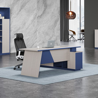 Meubles de bureau Bons fournisseurs Table de bureau de direction en bois de luxe en forme de L en forme de L haute technologie Bureau de direction portable