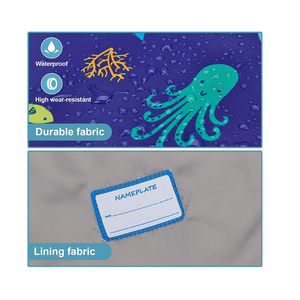 Zaino personalizzato con coulisse a doppia spalla per bambini blu impermeabile personalizzato promozionale - Product Image 6