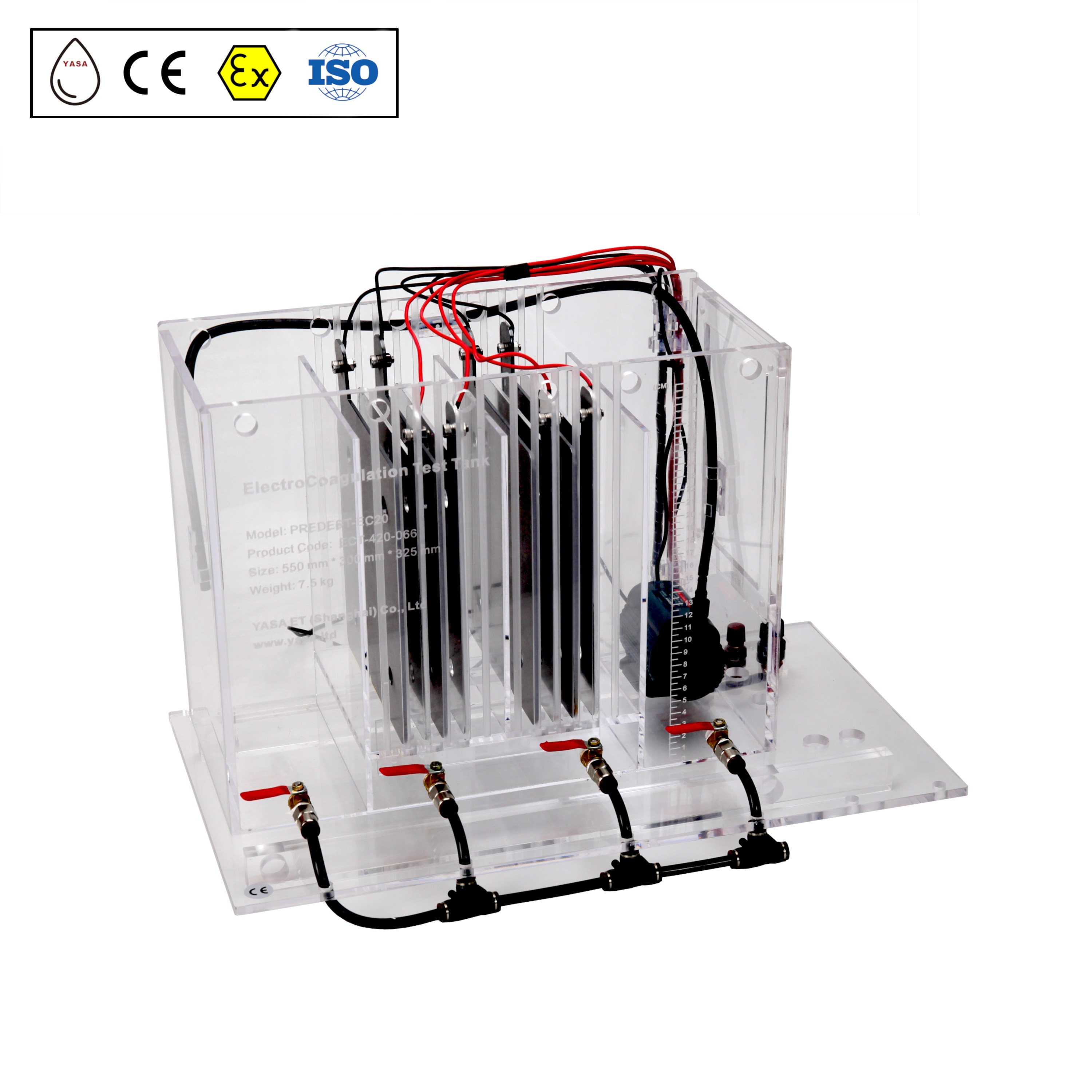 Высококачественные электрокоагуляционные электролизные клетки EC, лабораторные испытания, оборудование для очистки воды EC, лабораторная машина для пилотных испытаний YASA ET