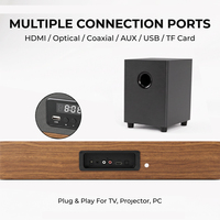Barre de son home cinéma 80W avec caisson de basses de 6,5 pouces, entrées optique, coaxiale et AUX, modèle 5106T