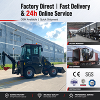 Backhoe Loader Kompak Skala Kecil WZ15-10 Bersertifikasi CE, Dapat Disesuaikan, 4WD, Excavator Hidrolik, Mesin untuk Kebun dan Pertanian
