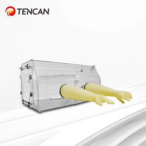 TENCAN Boîte à gants transparente en acrylique pour usage industriel en laboratoire, étanche à l'air et à la poussière - Product Image 3