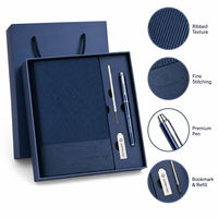Ensemble cadeau de carnet en cuir PU A5 avec logo personnalisé, stylo, clé USB, agenda professionnel en PU thermosoudé, kit de papeterie, vente en gros OEM