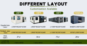 Module Magic, maison préfabriquée extensible en conteneur, petite maison de 2, 3 ou 4 chambres, hauteur 2,4 mètres, maison en conteneur pliable extensible - Product Image 5