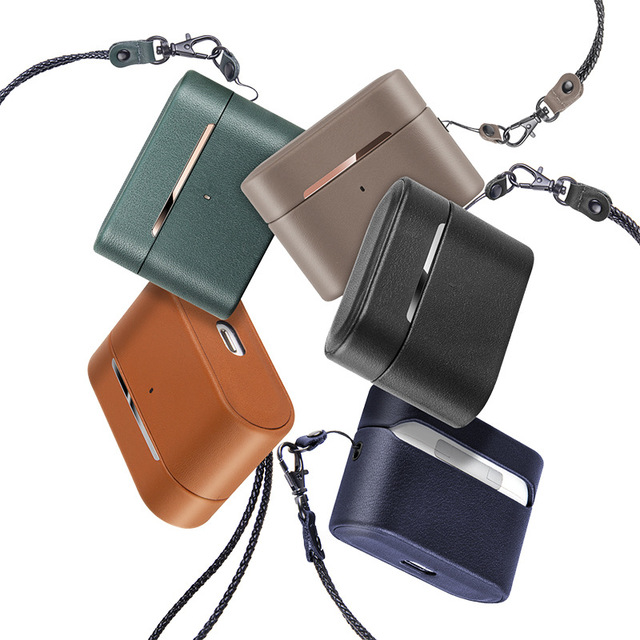 High Quality Genuine Leather Airpod Case for Airpod Pro 3/2/1 Top Full Grain Leather Earphone Case for Airpods 4/3