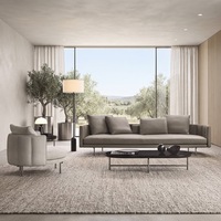 Canapé d'angle modulable en cuir semi-rembourré 2, 3 ou 4 places, personnalisable, grand format, pour salon - Vente en gros