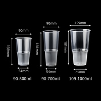 Gobelets en plastique transparent imprimés sur mesure, couvercles en PP de qualité alimentaire, diamètre 90 mm, pour thé, café, bière, yaourt, jus, vin, lait