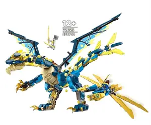 Elemental Dragon Against Empress Mech Building Toy Dragon Action Figure Flyer 2 Figures Collectible Gift for Boys Girls