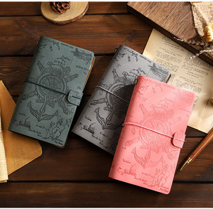 Carnet de voyage vintage A6 Mini Pirate en cuir de mouton certifié, journal de poche à feuilles mobiles, agenda portable gaufré - Product Image 4