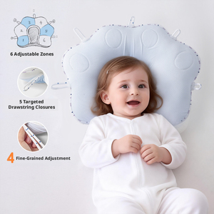 Oreiller pour bébé en forme <span class=keywords><strong>de</strong></span> papillon pour nourrissons <span class=keywords><strong>de</strong></span> 0 à 12 mois et <span class=keywords><strong>de</strong></span> 1 à 2 ans, anti-acariens, anti-escarres, rembourrage en fibre TPE - Product Image 3