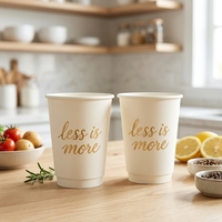 Gobelets à café jetables écologiques APP 16oz, gobelets en papier à double paroi avec couvercles, biodégradables, isolés pour boissons chaudes à emporter