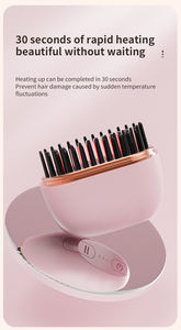 แปรงหวีผมตรงแบบชาร์จไฟได้ ขายส่ง ปรับอุณหภูมิได้ ใช้ไฟฟ้า พกพาสะดวก ขนาดเล็ก ใช้ได้ทั้งผมเปียกและผมแห้ง เหมาะสำหรับใช้ในรถบ้าน หรือเป็นของขวัญ - Product Image 3