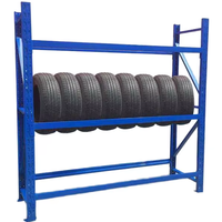 Étagère de rangement de garage empilable robuste en acier froid réglable sans boulons à plusieurs niveaux, système de support pour pneus, prix usine, bleu, à fixer au mur