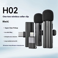 Fabrik-Großhandel Kabelloses H02 Kragenclip-Mikrofon Omnidirektional 20Hz-20kHz Ein-zu-Zwei-Ladefunktion für Telefon-Livestreams