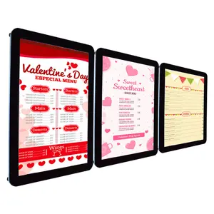 2024 new arrival panel sign acrylic A4 stand menu led restaurant advertising holders wall mount digital signage