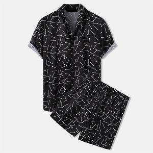 Meimeixin — ensemble 2 pièces pour hommes, fleurs, manches courtes, <span class=keywords><strong>tendance</strong></span>, vêtement de plage, <span class=keywords><strong>tendance</strong></span>, lot court, été, <span class=keywords><strong>2022</strong></span> - Product Image 5