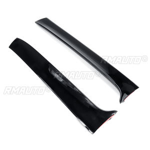 Par de alerones laterales traseros para ventana, tipo canard, con acabado brillante, para VW Golf 7 R Variant Wagen 2014-2017, negro brillante/aspecto carbono - Product Image 4