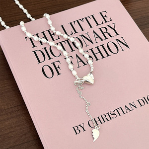 Collar de perlas de agua dulce de plata de ley Ruitai S925, diseño de corazón, borla larga para mujer, uso diario - Product Image 3