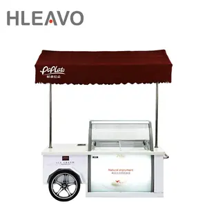 Venta al por mayor, carrito expendedor de helados de helado económico con estuche de exhibición