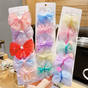 Small Size Tulle Bow Hair Clips Set Super Fairy Princess Barrettes Cute Mesh Decor Hair Pins For Girls Kids Hair Accessories - Product Image 2