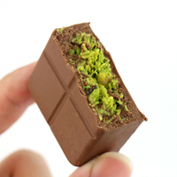Prix d'usine en gros, chocolat de Dubaï, chocolat noir 70g avec garniture à la confiture de pistache, barre de chocolat 200g