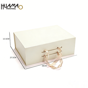 Boîte cadeau pliable haut de gamme OEM avec fermeture magnétique et poignée en ruban pour cadeaux de luxe, cosmétiques, vêtements et cadeaux d'entreprise - Product Image 5