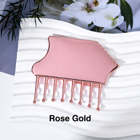 Peigne Gua Sha en alliage de zinc en forme de piano, outil de massage facial liftant, peigne à dents larges pour massage des méridiens et du cuir chevelu