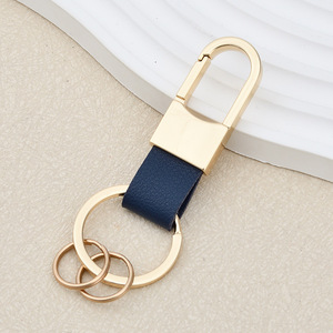 Gegraveerde leren auto sleutelhanger gepersonaliseerd mannen heuptasje sleutelhouder, zakelijke draagbare anti-val hanger met aangepast logo - Product Image 3