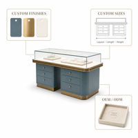 Vitrine de luxe sur mesure pour bijoux, avec éclairage LED, en verre, bois et acier inoxydable, écologique, pour magasin de bijoux