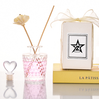 Ru Star 150ml 170ml petit vase rond décor à la maison parfum vide verre parfum roseau diffuseur bouteille avec bouchon