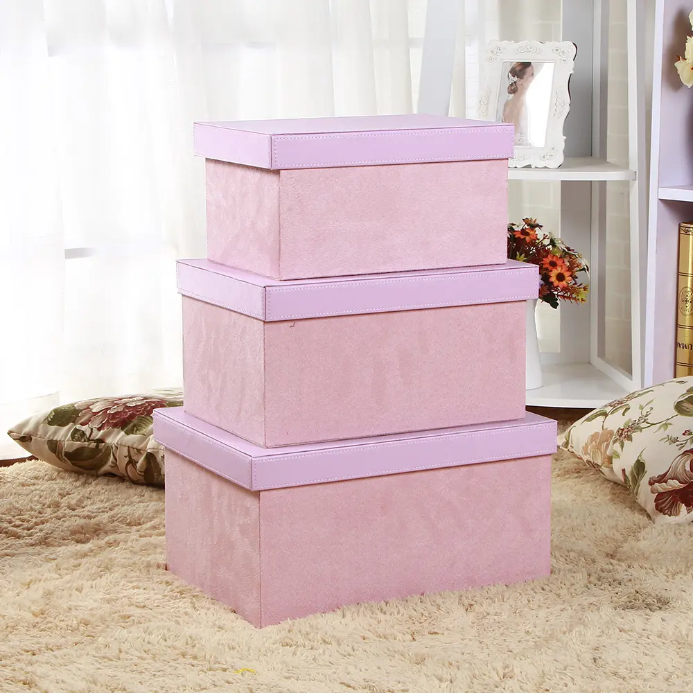 Simple style Leather storage box bin with lid OEM ODM available storage box Cube Storage Box