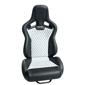 Sillón CS30 de Cuero Negro con Patrón de Diamantes Blancos y Respaldo Ajustable + Rieles <span class=keywords><strong>Deslizantes</strong></span> - Estilo Lujoso Modificado - Product Image 4