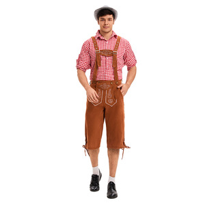 Disfraz de Oktoberfest Alemán para Hombre Adulto, con Tirantes Tricolor, Traje de Cerveza para Adultos, Overol - Product Image 1