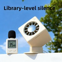 Ventilateur de bureau géométrique carré, mini ventilateur portable à accrocher à la taille, ventilateur USB silencieux à 3 vitesses intégré, design empilable type blocs de construction musicaux