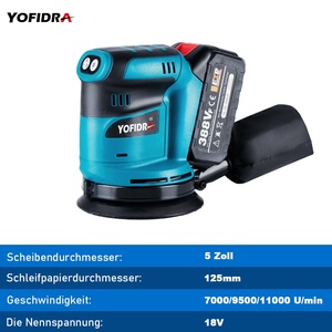 Yofidra 5 Inch 3-Speed Variable Speed Electric <strong>Sander</strong> <strong>Cordless</strong> Wood Grinder Polishing Sanding Machine DIY <strong>Makita</strong> 18V Battery - Product Image 5