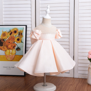 Outong Yoliyolei Kid Falda, Con Gorra abbigliamento Backless Bow Little New Style <span class=keywords><strong>damigella</strong></span> d'onore rosa lunghezza del pavimento Flower Girl Dress/ - Product Image 1