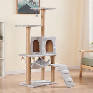 Menara Panjat Kucing Besar dari Kayu, Penggaruk Kucing dari Sisal, Papan Garukan Kucing, Rumah Kucing Lengkap, Mainan Menara Kucing untuk Dalam Ruangan - Product Image 6