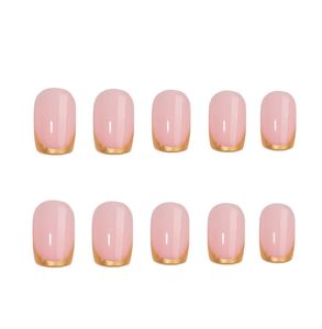 <span class=keywords><strong>Uñas</strong></span> Acrílicas Reutilizables <span class=keywords><strong>de</strong></span> Alta Calidad con Recubrimiento Dorado Estilo Francés, 30 Piezas, <span class=keywords><strong>Uñas</strong></span> Postizas Cortas Cuadradas Flexibles - Product Image 6